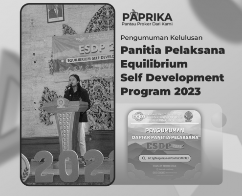Pengumuman Kelulusan Panitia Pelaksana Equilibrium Self Development Program (ESDP) 2023