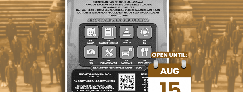 Perpanjangan Oprec Panitia LKMM-TD